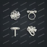 Jewelry set Filigree Ring White Wax Casting Resin 3D Printing Service HNM-12-R