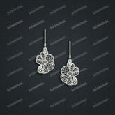Jewelry set Filigree Earrings White Wax Casting Resin 3D Printing Service HNM-13-E