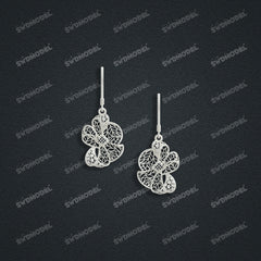 Jewelry set Filigree Earrings White Wax Casting Resin 3D Printing Service HNM-13-E