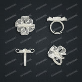 Jewelry set Filigree Ring White Wax Casting Resin 3D Printing Service HNM-13-R