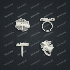 Jewelry set Filigree Ring White Wax Casting Resin 3D Printing Service HNM-14-R