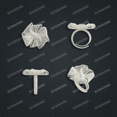 Jewelry set Filigree Ring White Wax Casting Resin 3D Printing Service HNM-15-R