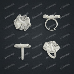 Jewelry set Filigree Ring White Wax Casting Resin 3D Printing Service HNM-15-R