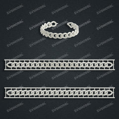 Miami Cuban Chain Casting White Wax 3D Printing Service SWDB-113-W8