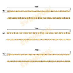 Miami Knight Chain Casting White Wax 3D Printing Service SWDB-160-W3.5-07