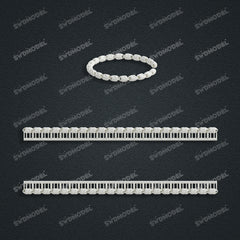 Miami Knight Chain Casting White Wax 3D Printing Service SWDB-161-W3.5