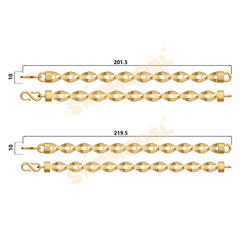 Miami Knight Chain Casting White Wax 3D Printing Service SWDB-184-W10-05