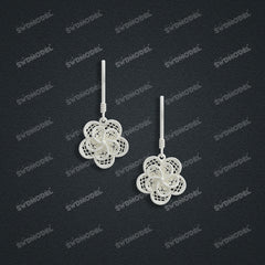 Jewelry set Filigree Earrings White Wax Casting Resin 3D Printing Service SWE018