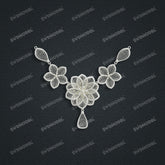 Jewelry set Filigree Necklace White Wax Casting Resin 3D Printing Service SWN017