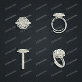 Jewelry set Filigree Ring White Wax Casting Resin 3D Printing Service SWR016