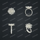 Jewelry set Filigree Ring White Wax Casting Resin 3D Printing Service SWR017
