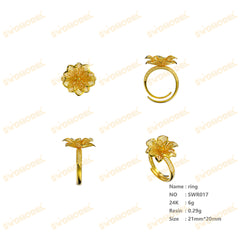 Jewelry set Filigree Ring White Wax Casting Resin 3D Printing Service SWR017