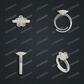 Jewelry set Filigree Ring White Wax Casting Resin 3D Printing Service SWR018