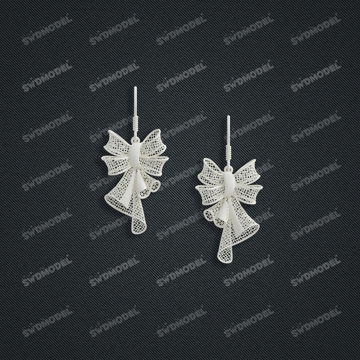 Jewelry set Filigree Earrings White Wax Casting Resin 3D Printing Service  CNF80-E