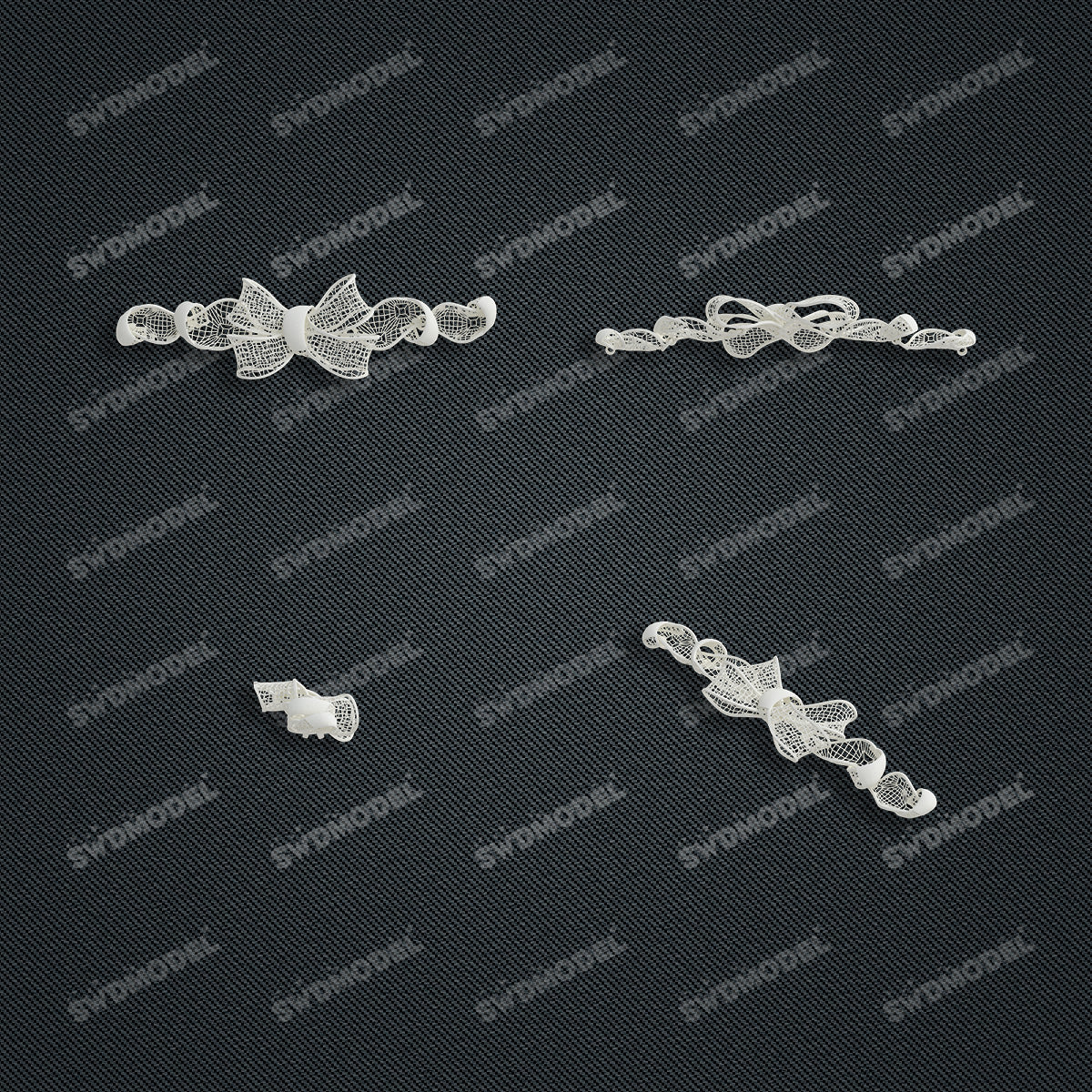 Jewelry set  Filigree Set   White Wax Casting Resin 3D Printing Service  CNF802