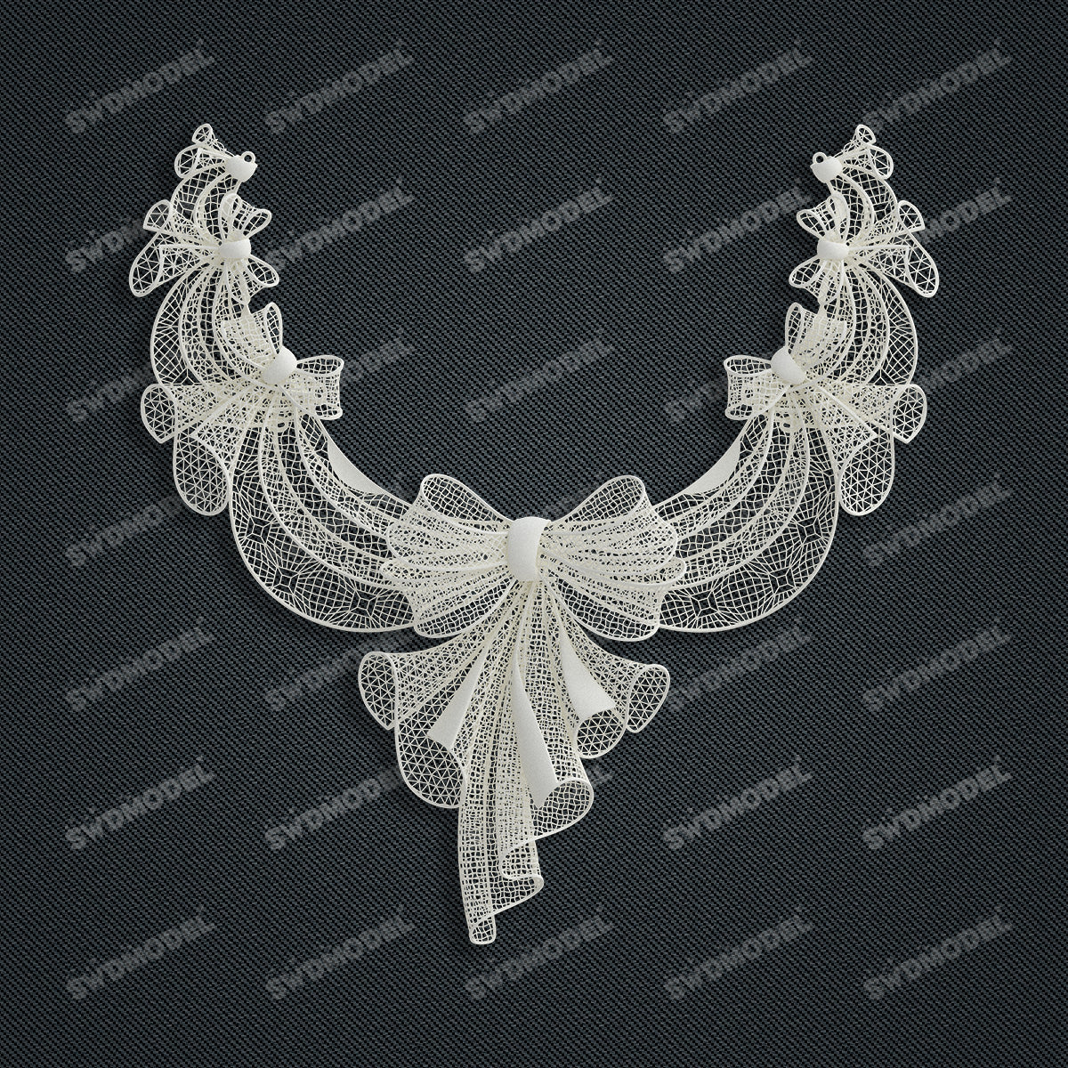 Jewelry set Filigree Necklace White Wax Casting Resin 3D Printing Service  CNF802-N1