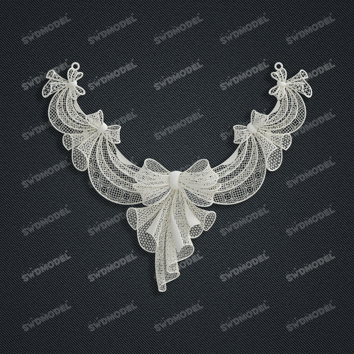Jewelry set Filigree Necklace White Wax Casting Resin 3D Printing Service  CNF803-N