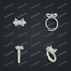 Jewelry set Filigree Ring White Wax Casting Resin 3D Printing Service  CNF803-R