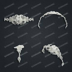 Jewelry set  Filigree Set   White Wax Casting Resin 3D Printing Service  CS03T-001ap