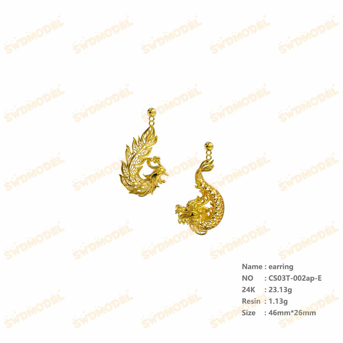 Jewelry set  Filigree Set   White Wax Casting Resin 3D Printing Service  CS03T-002ap