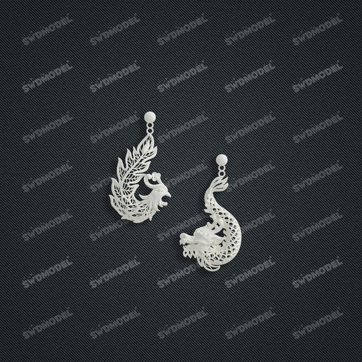 Jewelry set  Filigree Set   White Wax Casting Resin 3D Printing Service  CS03T-002ap