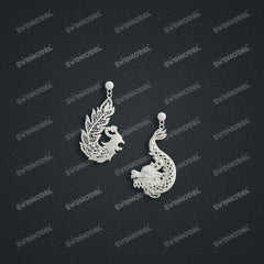 Jewelry set Filigree Earrings White Wax Casting Resin 3D Printing Service  CS03T-002ap-E