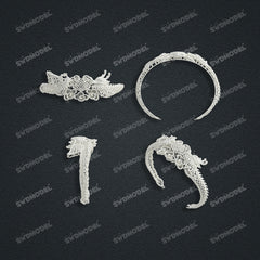 Jewelry set  Filigree Set   White Wax Casting Resin 3D Printing Service  CS03T-002ap