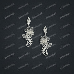Jewelry set Filigree Earrings White Wax Casting Resin 3D Printing Service  CS03T-003ap-E