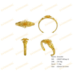 Jewelry set Filigree Bangle White Wax Casting Resin 3D Printing Service CS03T-003ap-G