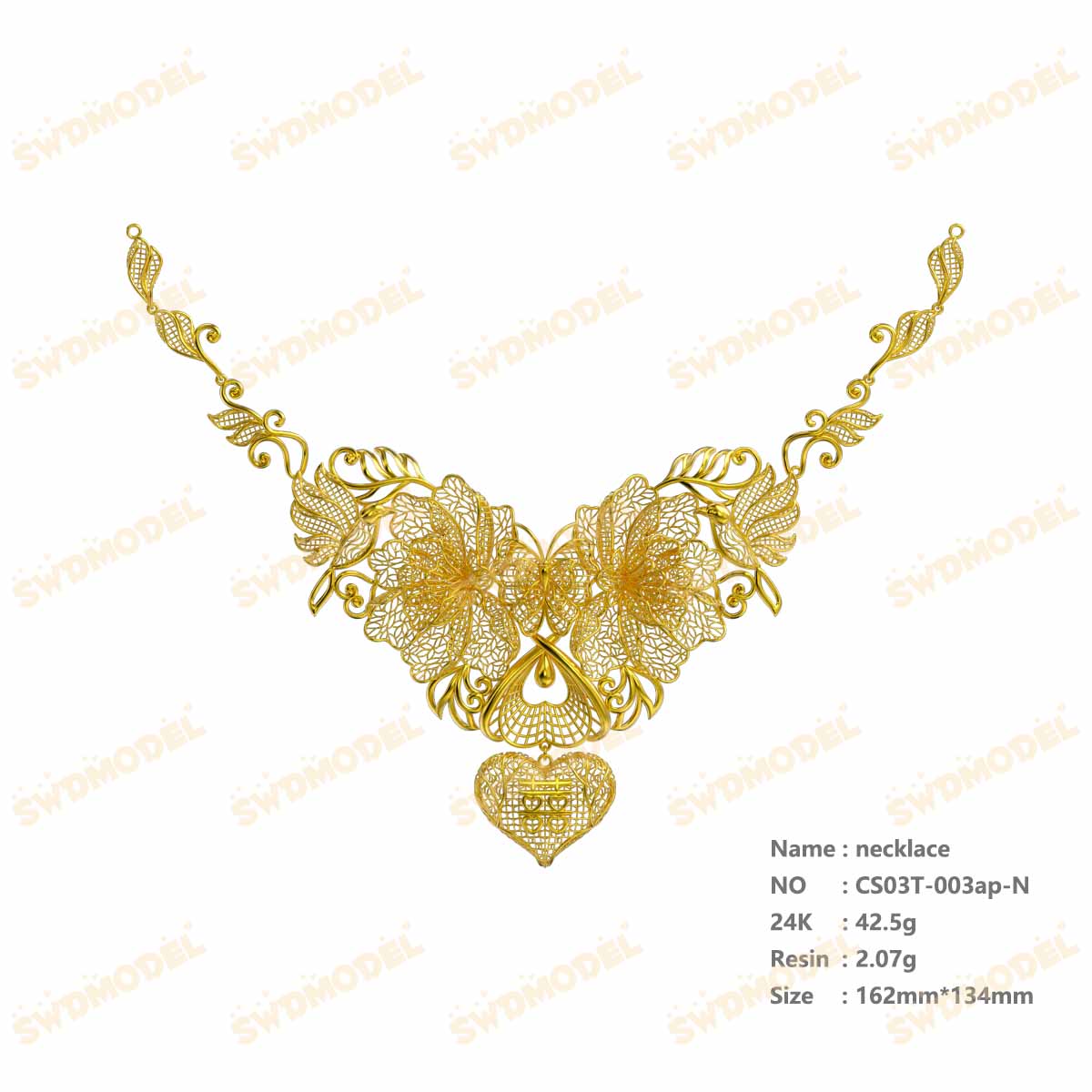 Jewelry set  Filigree Set   White Wax Casting Resin 3D Printing Service  CS03T-003ap