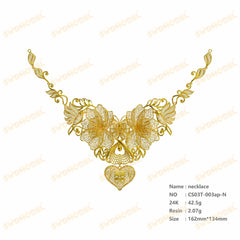Jewelry set  Filigree Set   White Wax Casting Resin 3D Printing Service  CS03T-003ap