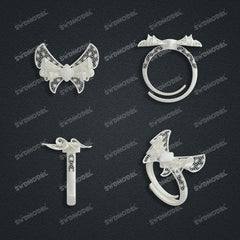 Jewelry set Filigree Ring White Wax Casting Resin 3D Printing Service  CS03T-003ap-R
