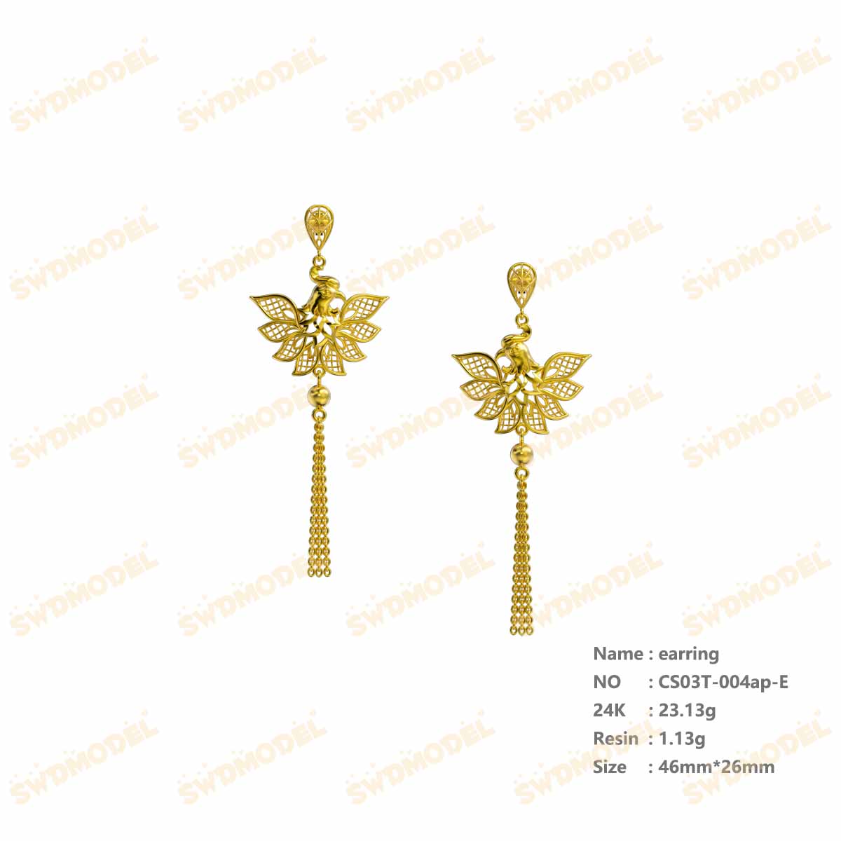 Jewelry set  Filigree Set   White Wax Casting Resin 3D Printing Service  CS03T-004ap