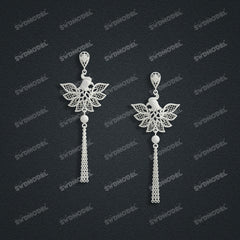 Jewelry set Filigree Earrings White Wax Casting Resin 3D Printing Service  CS03T-004ap-E