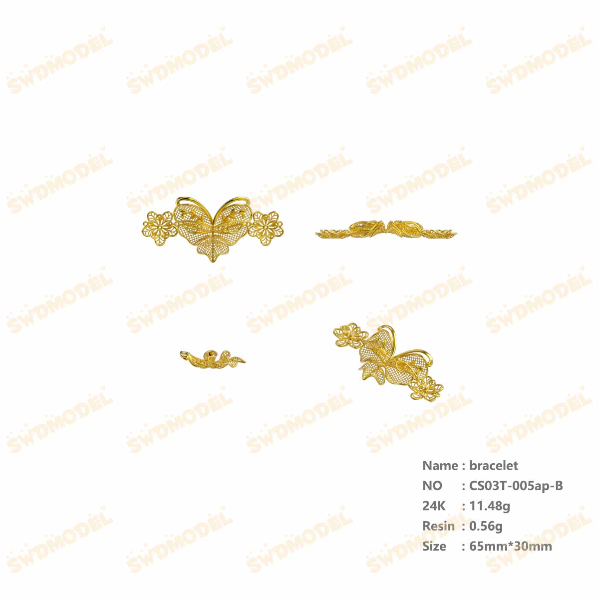 Jewelry set  Filigree Set   White Wax Casting Resin 3D Printing Service  CS03T-005ap