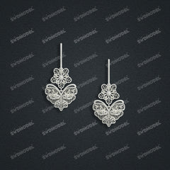 Jewelry set Filigree Earrings White Wax Casting Resin 3D Printing Service  CS03T-005ap-E
