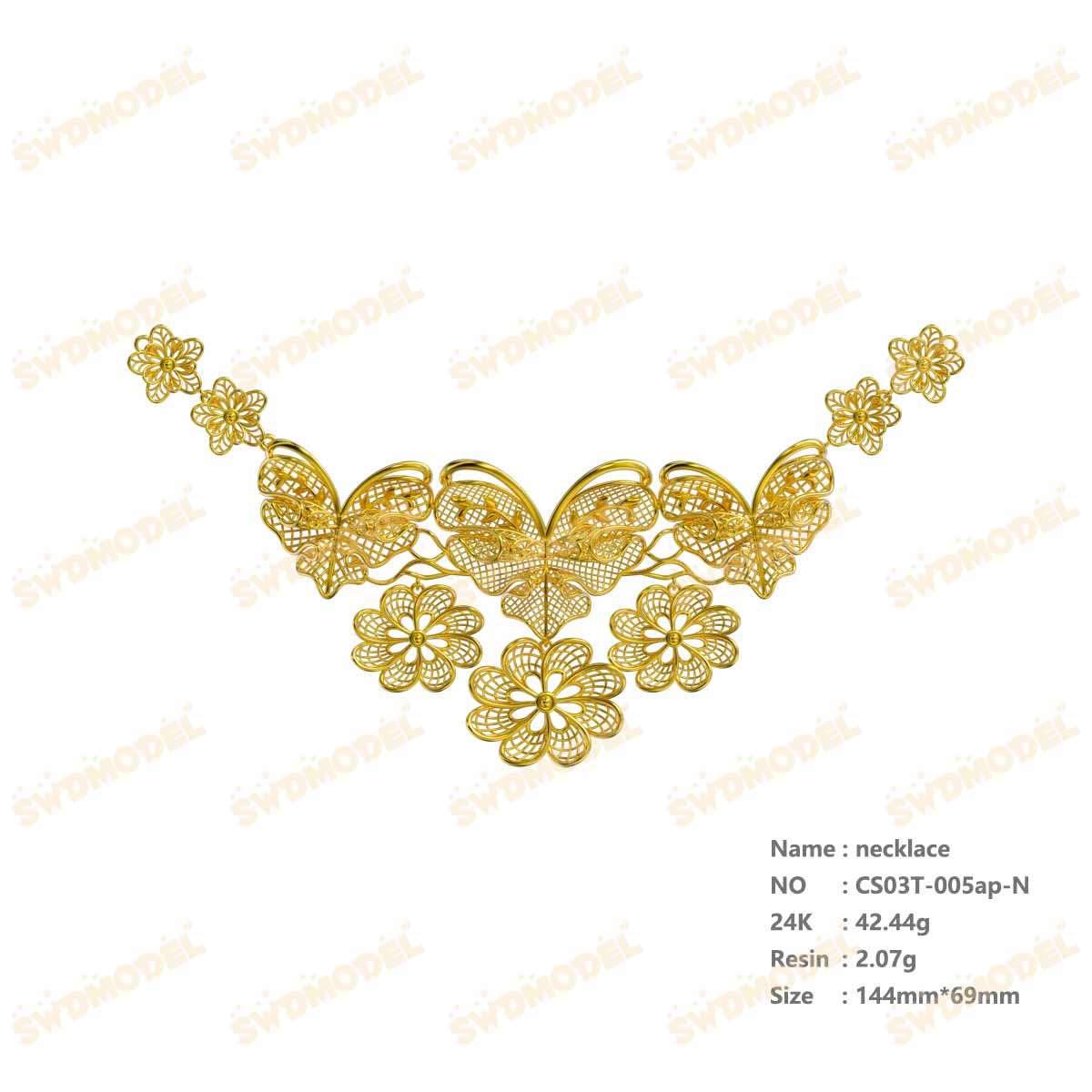 Jewelry set  Filigree Set   White Wax Casting Resin 3D Printing Service  CS03T-005ap