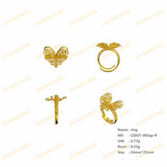 Jewelry set Filigree Ring White Wax Casting Resin 3D Printing Service  CS03T-005ap-R