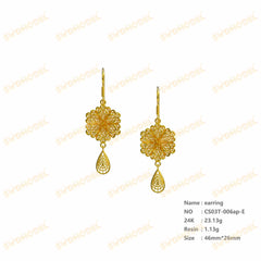 Jewelry set Filigree Earrings White Wax Casting Resin 3D Printing Service  CS03T-006ap-E