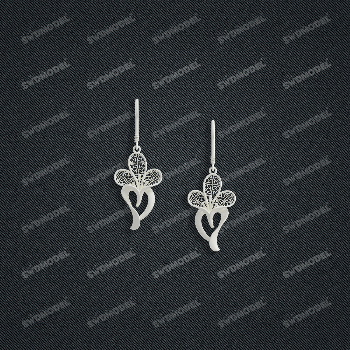 Jewelry set  Filigree Set   White Wax Casting Resin 3D Printing Service  CS61T-001wt