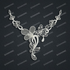 Jewelry set  Filigree Set   White Wax Casting Resin 3D Printing Service  CS61T-001wt
