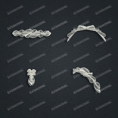 Jewelry set  Filigree Set   White Wax Casting Resin 3D Printing Service  CS61T-002wt