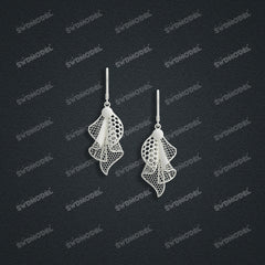 Jewelry set Filigree Earrings White Wax Casting Resin 3D Printing Service  CS61T-002wt-E