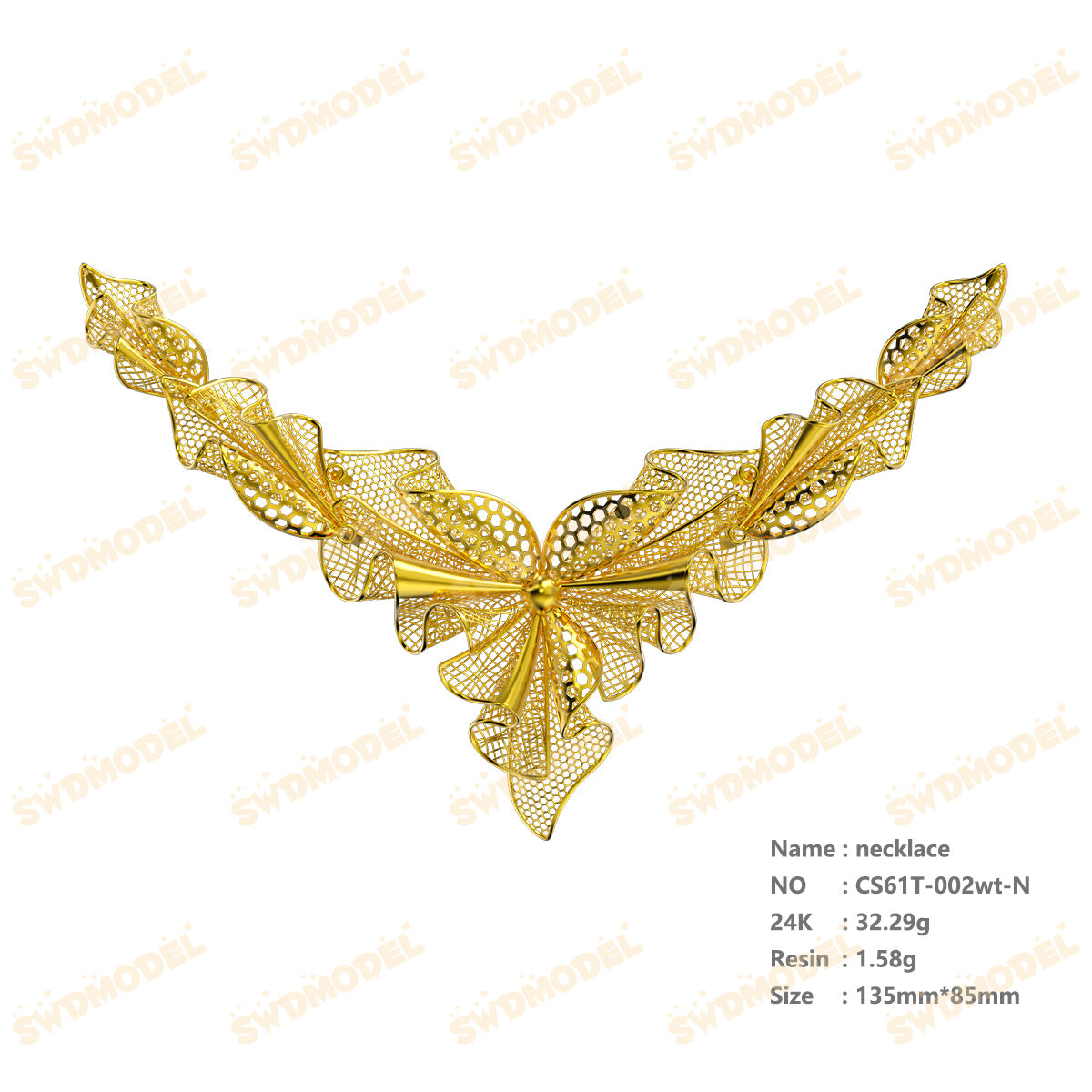 Jewelry set  Filigree Set   White Wax Casting Resin 3D Printing Service  CS61T-002wt