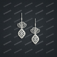 Jewelry set Filigree Earrings White Wax Casting Resin 3D Printing Service  CS03T-003wt-E