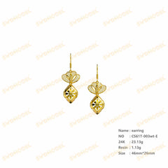 Jewelry set Filigree Earrings White Wax Casting Resin 3D Printing Service  CS03T-003wt-E
