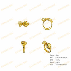 Jewelry set Filigree Ring White Wax Casting Resin 3D Printing Service  CS03T-003wt-R