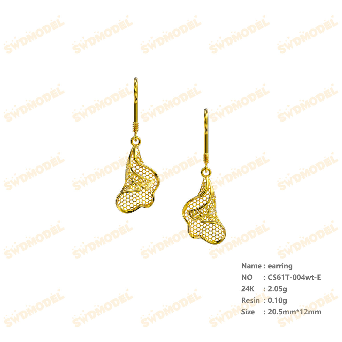 Jewelry set  Filigree Set   White Wax Casting Resin 3D Printing Service  CS61T-004wt