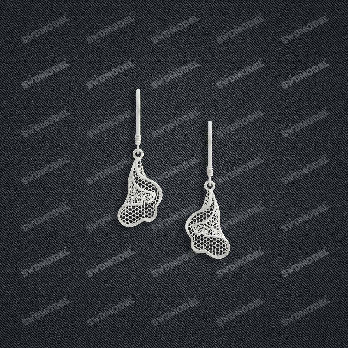Jewelry set  Filigree Set   White Wax Casting Resin 3D Printing Service  CS61T-004wt