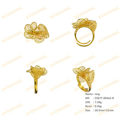 Jewelry set Filigree Ring White Wax Casting Resin 3D Printing Service  CS61T-004wt-R